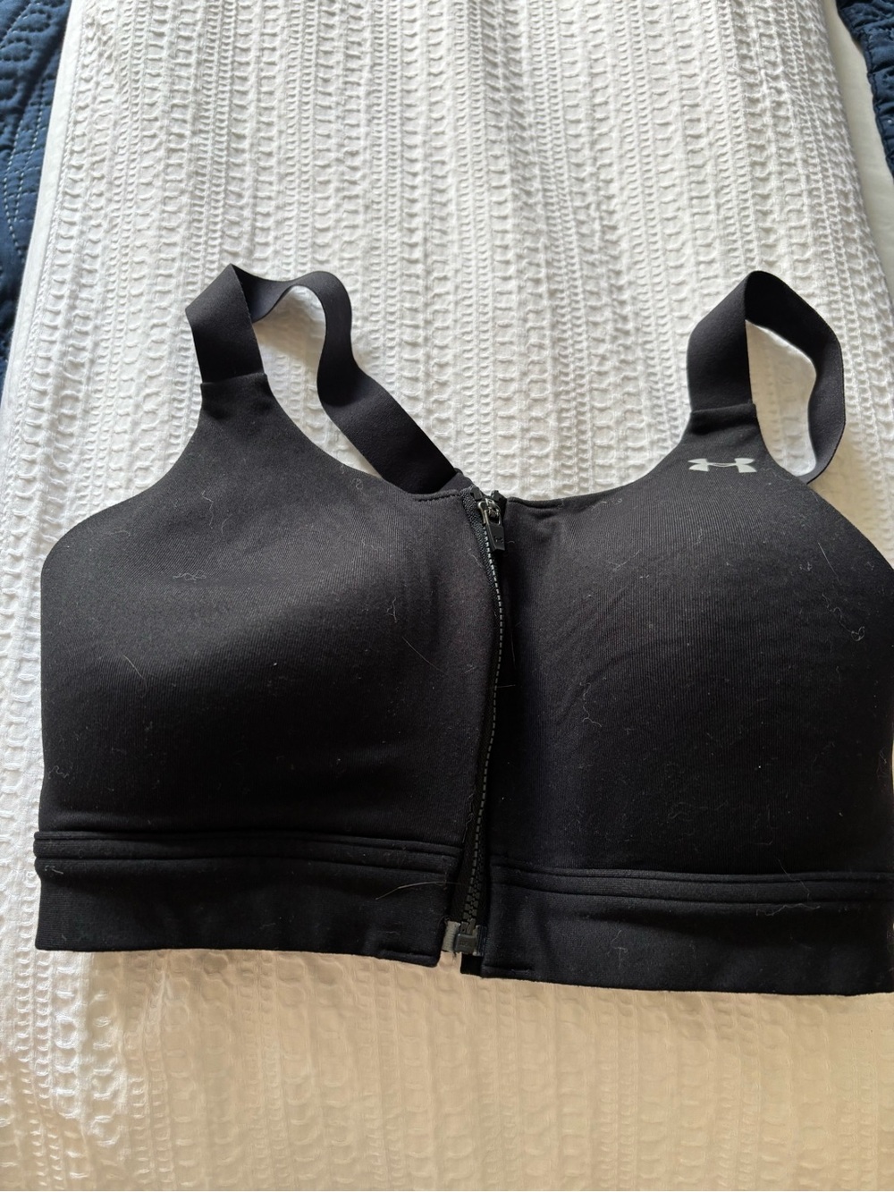 Under Armour Black Front-Zip High-Impact Sports Bra